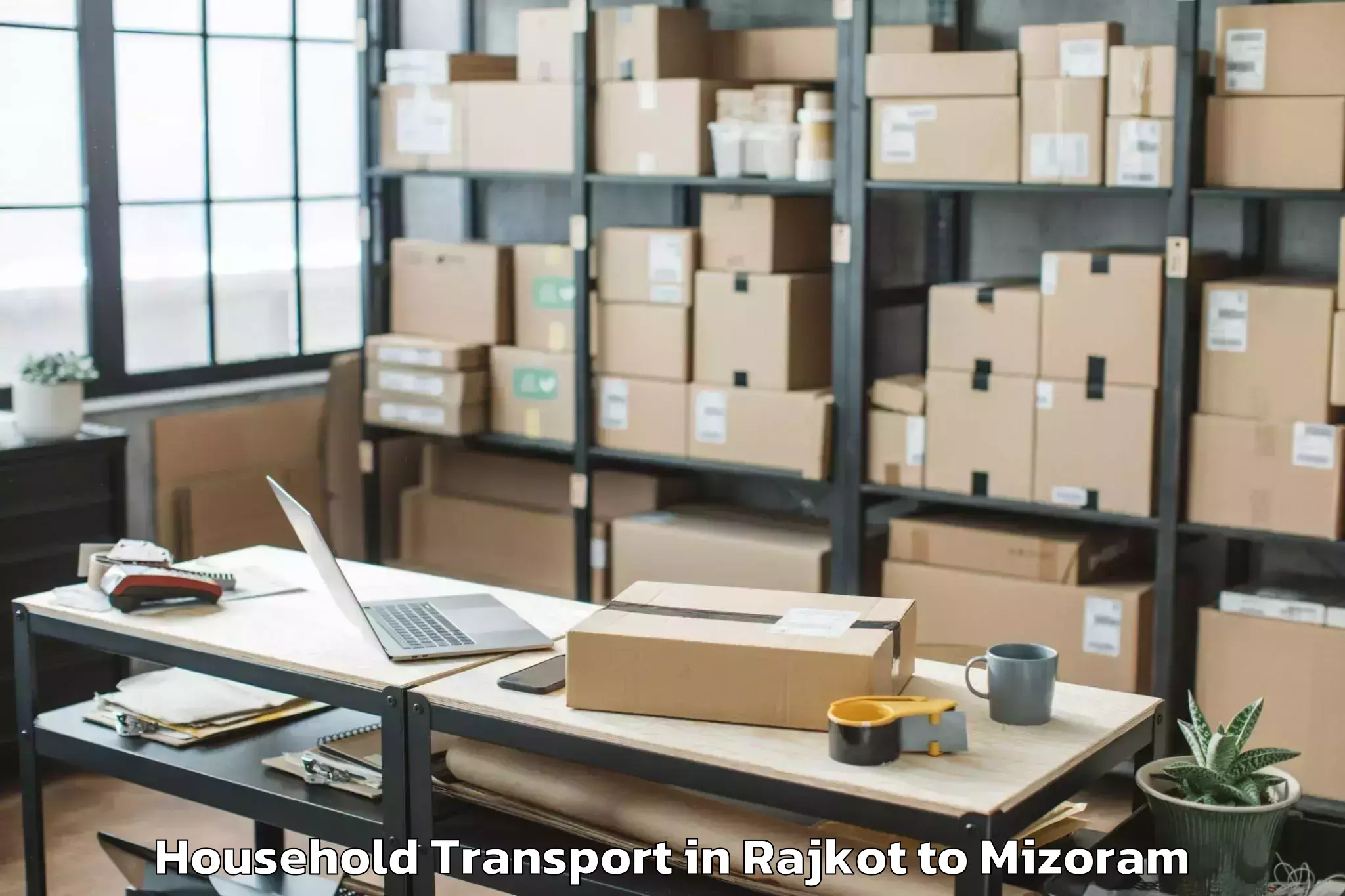 Book Rajkot to Aizawl Airport Ajl Household Transport Online